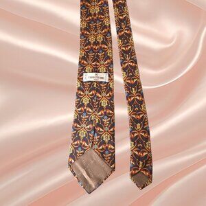 Cerruti 1881 Paris Vintage Silk Tie – Rare Horse Floral Baroque Pattern – Made